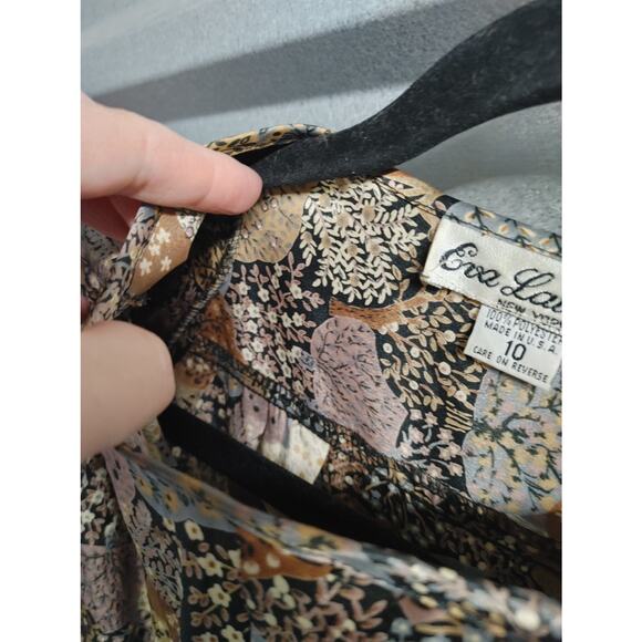 Vintage Eva Laurel Blouse Top Metallic Shoulder Pads Button Front Sz 10 - Picture 3 of 5